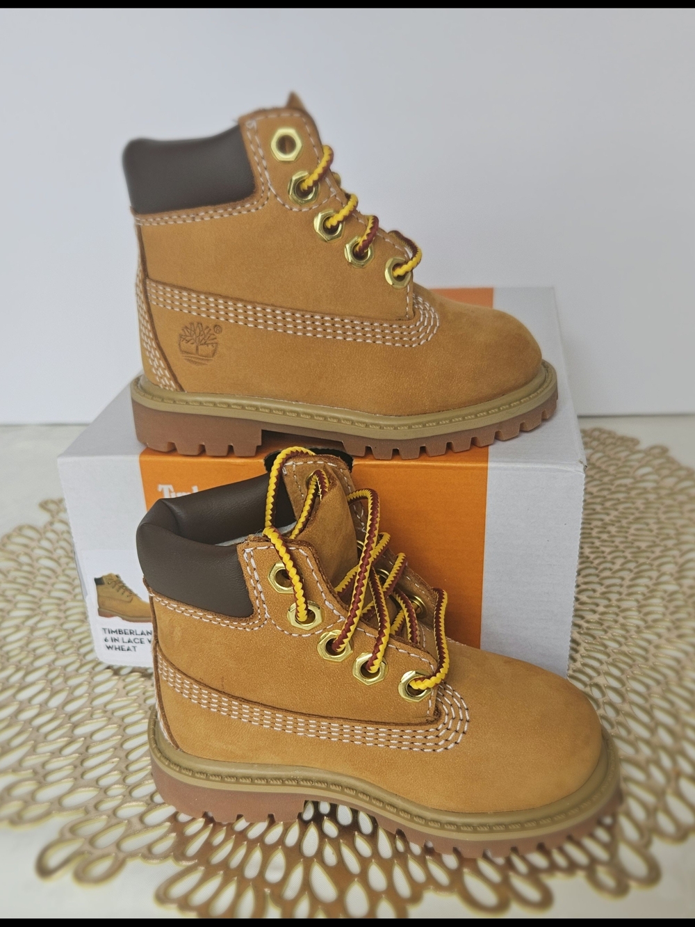 ​Timberland Premium 6-Inch Lace Waterproof Boot Wheat Toddler Size 4 - Picture 6 of 9